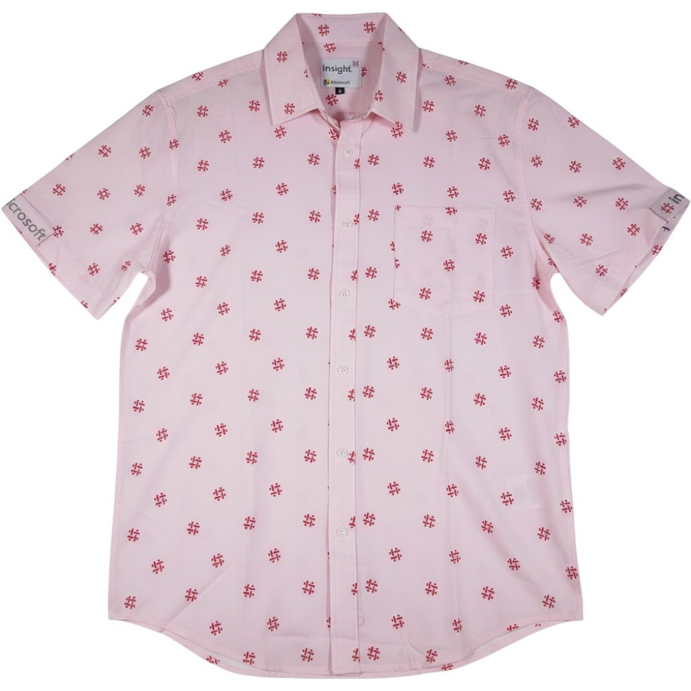 Insight Microsoft Button Up Shirt Mens Small Pink Geometric Style Tech Swag